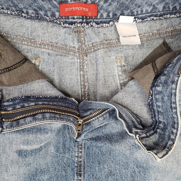 Portmans Womens 100% Cotton Denim Med. Wash Mini Skirt sz 12 - Picture 4 of 9